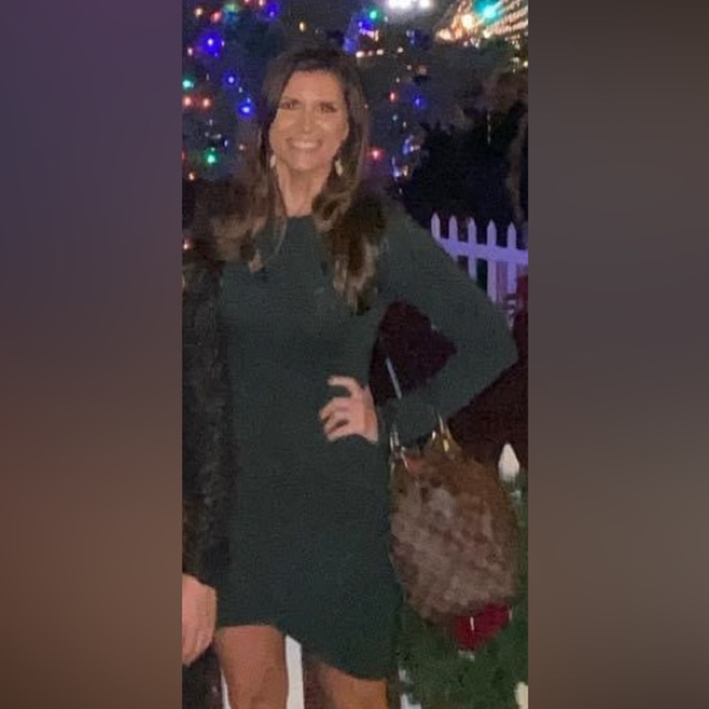 Dark Green Long Sleeve Body-con Dress